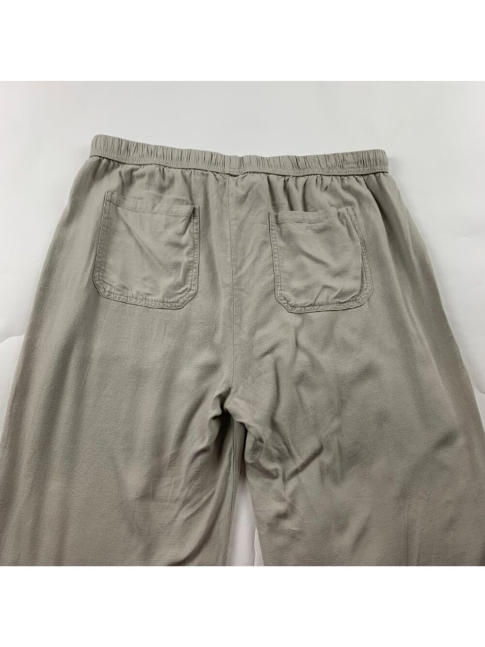 Splendid Natural Linen Blend Wide Leg Cropped Lounge Pant L - Picture 6 of 6
